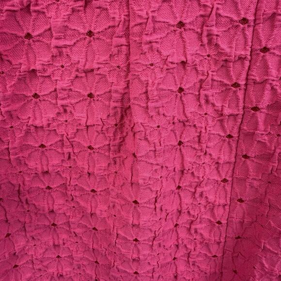 Trina Turk New Favor Pink Square Neck Bell Sleeve Dress Size 4 Sheath Textured - Picture 11 of 15